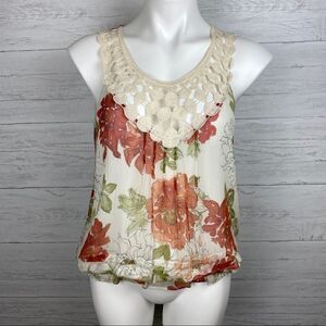 Gibson Chiffon Floral Tank 
